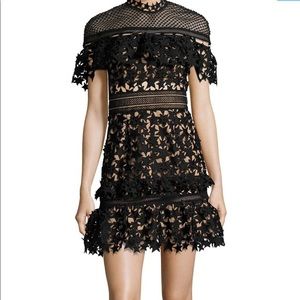 Self-Portrait | Dresses | Self Portrait Yoke Frill Star Mini Dress Black |  Poshmark